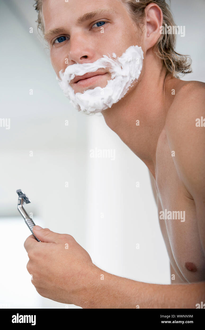 Mann-Rasur Stockfoto