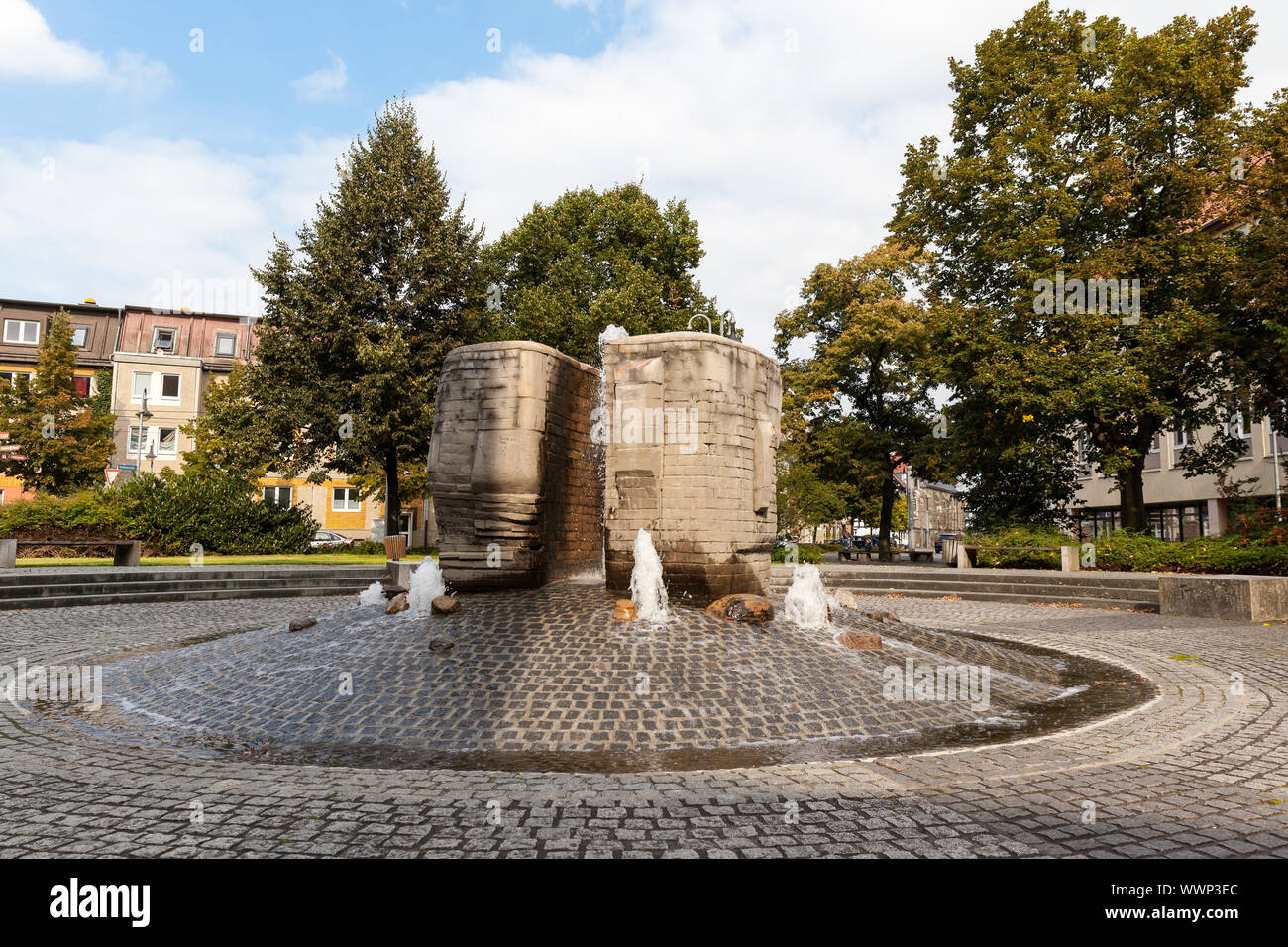 Brunnen Altstadt von Halberstadt Stockfoto