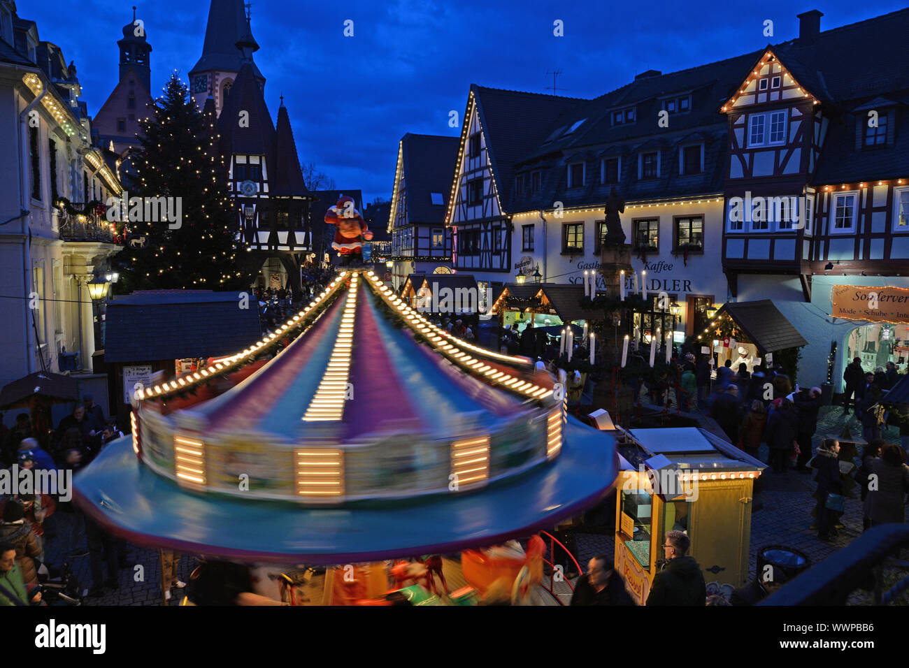 Weihnachtsmarkt in Michelstadt, Deutschland Stockfotografie Alamy
