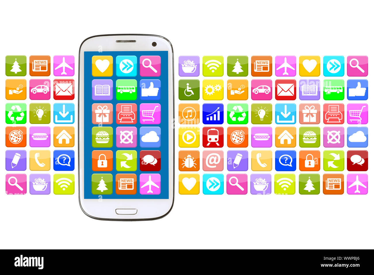 Smartphone oder Handy mit Anwendung Apps App für Internet Stockfoto