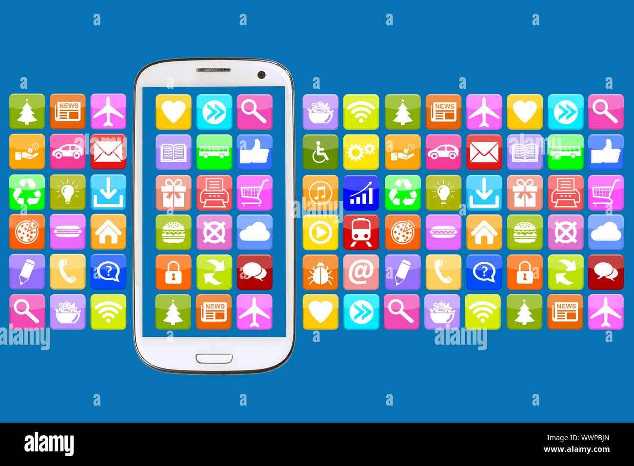 Smartphone oder Handy mit Anwendung Apps App bei der Kommunikation über das Internet Stockfoto
