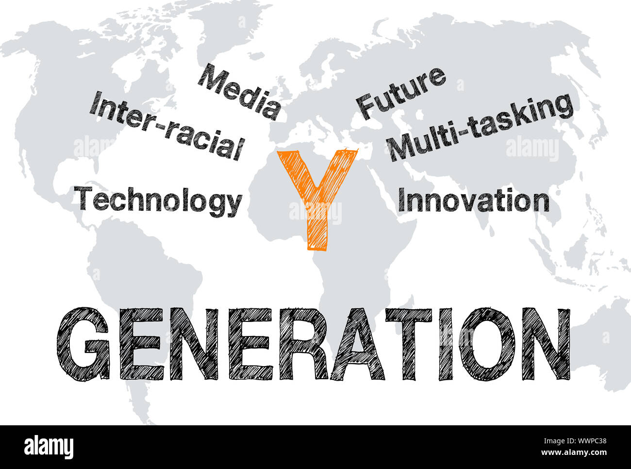 Generation Y-Marketing und Targeting Konzept Stockfoto