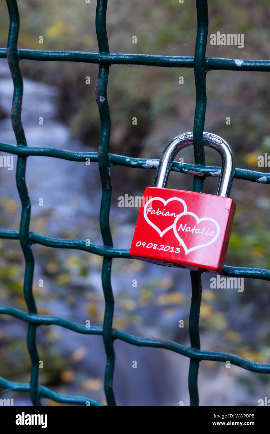 Beweis der Liebe Schloss der Liebe Stockfoto