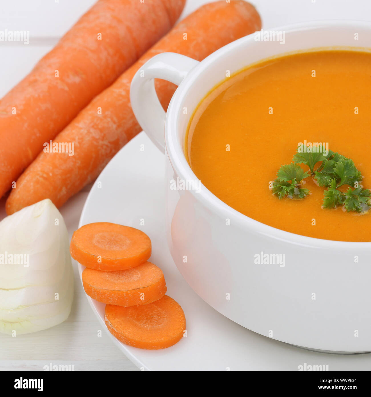 Gesunde Ernährung Karotte Karotte Karotten Karotten SUPPE SUPPE SUPPE Stockfoto