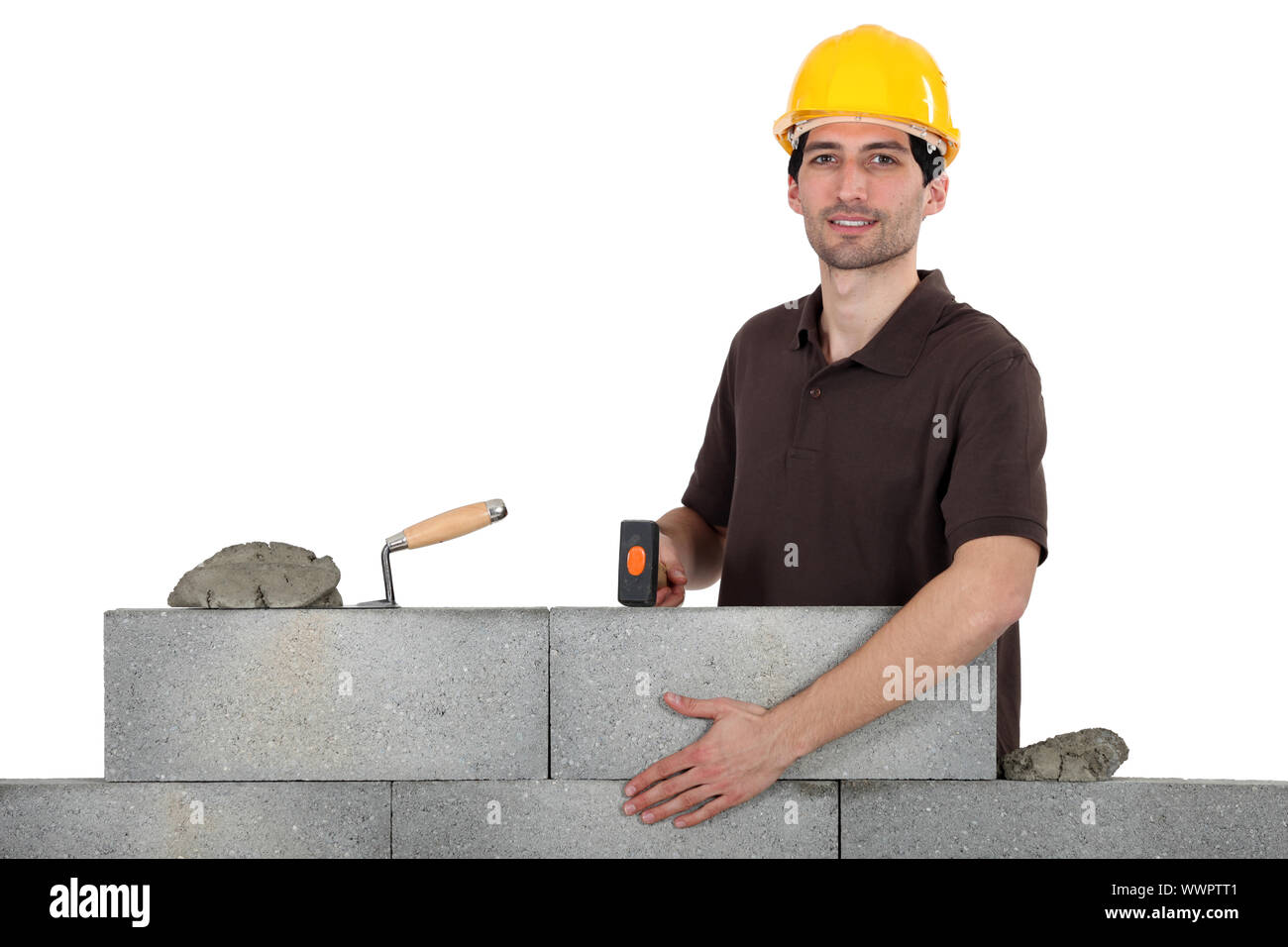 Bauarbeiter bei der Arbeit Stockfoto