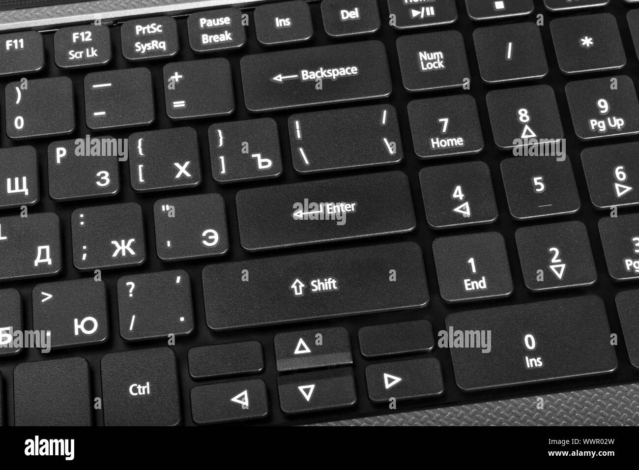 Elektronische Sammlung - laptop Keyboard mit ENTER-Taste Stockfoto