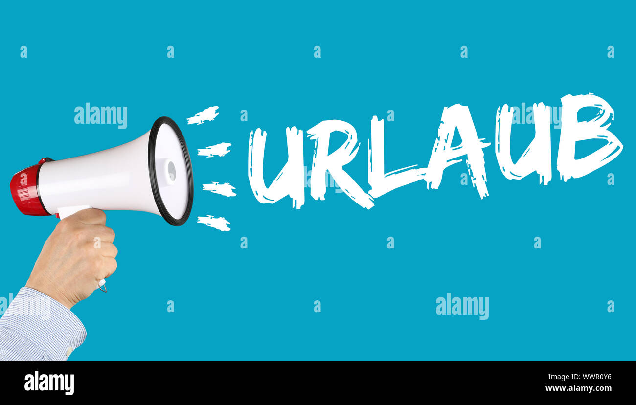 Ferienhäuser Ferienhäuser Freizeit Freizeit, Arbeit Geschäftskonzept Megafon Stockfoto