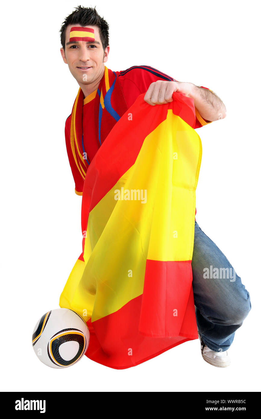 Spanische Fußball-Anhänger Stockfoto