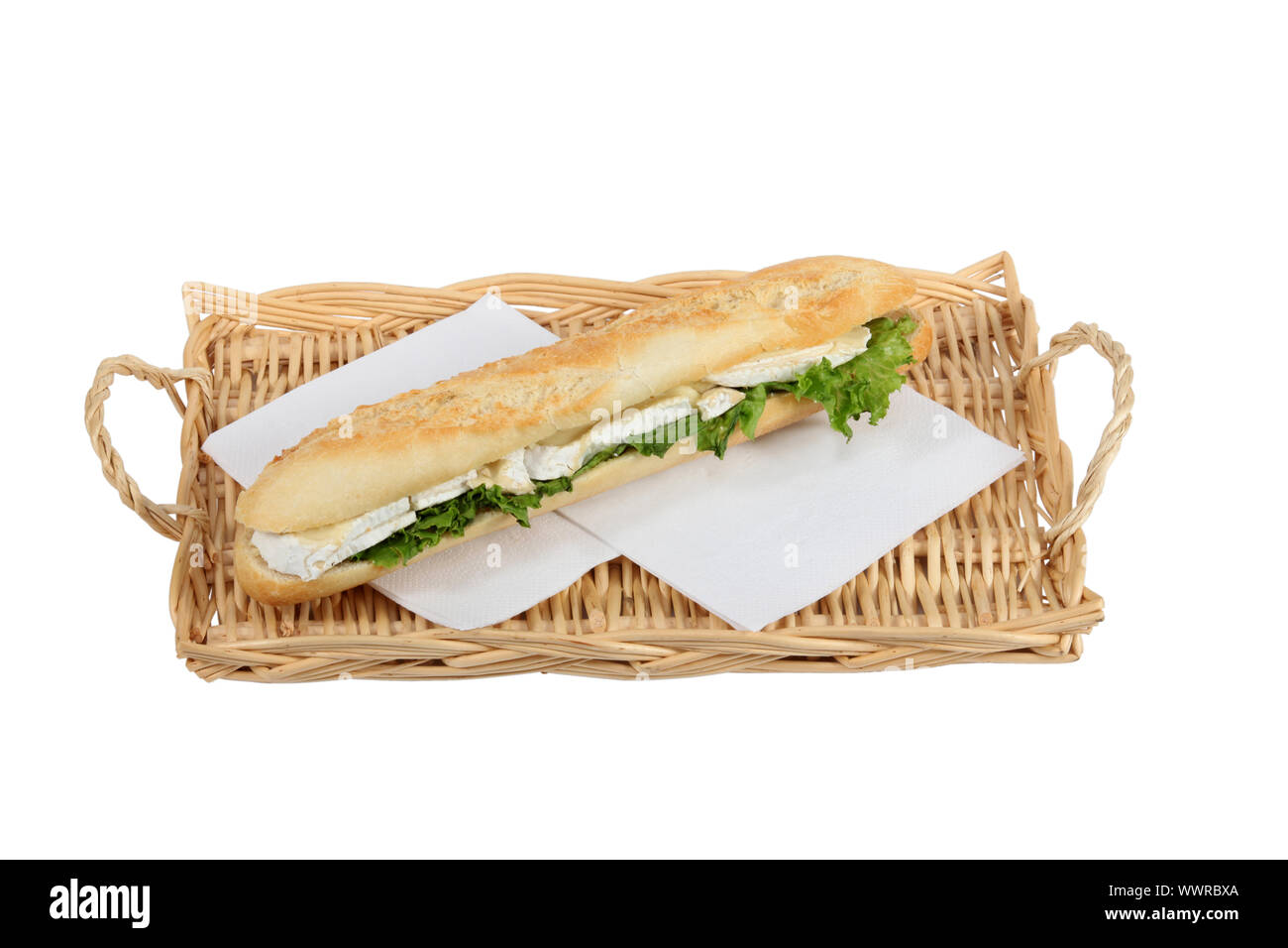 Sandwich auf einem Tablett wicker Stockfoto