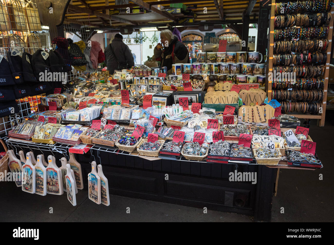 Souvenirshop an der berühmten havels Markt in der ersten Woche des Advent, Weihnachten Stockfoto