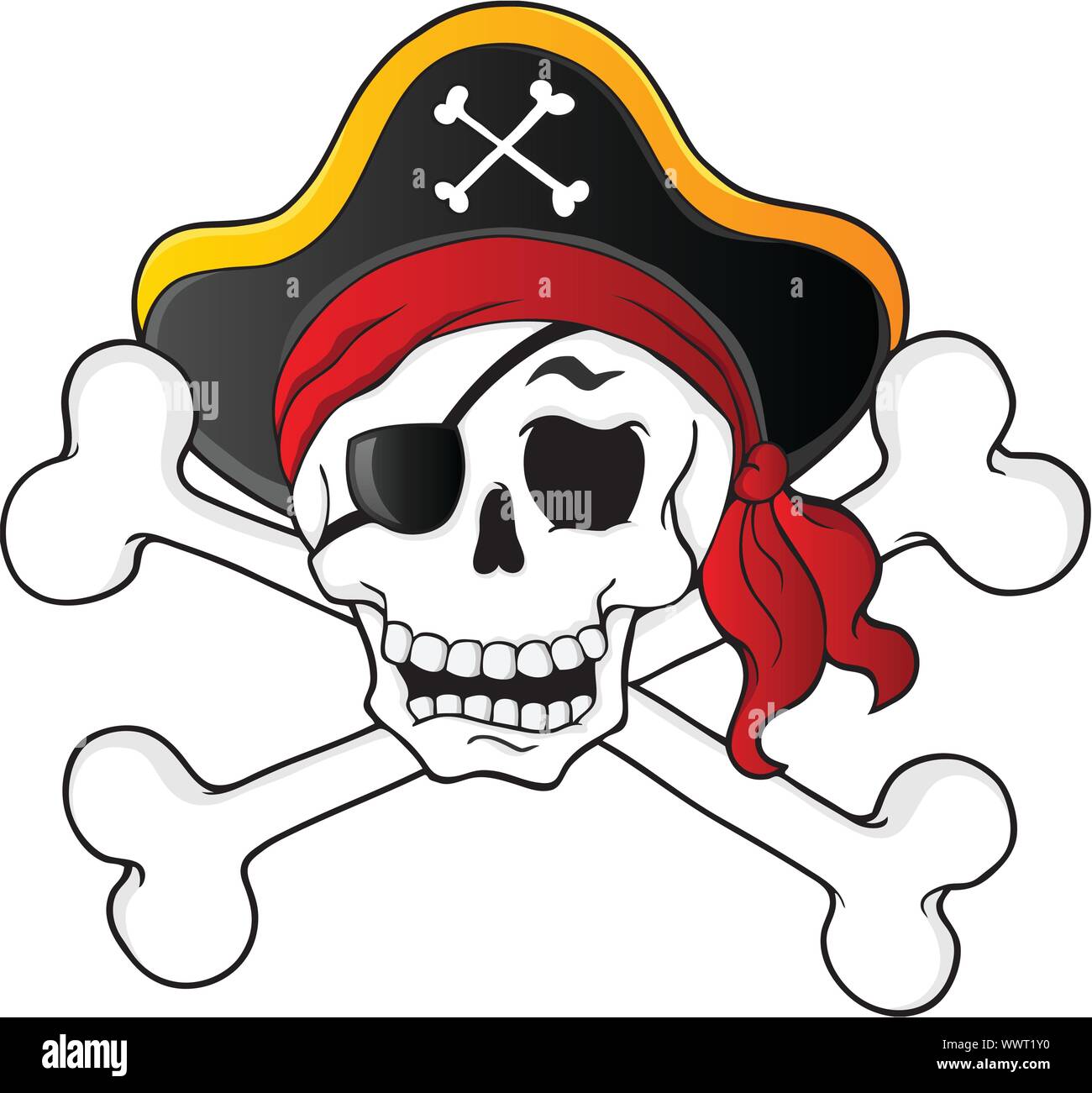 Pirate Skull 1 Thema 1 Stock Vektor