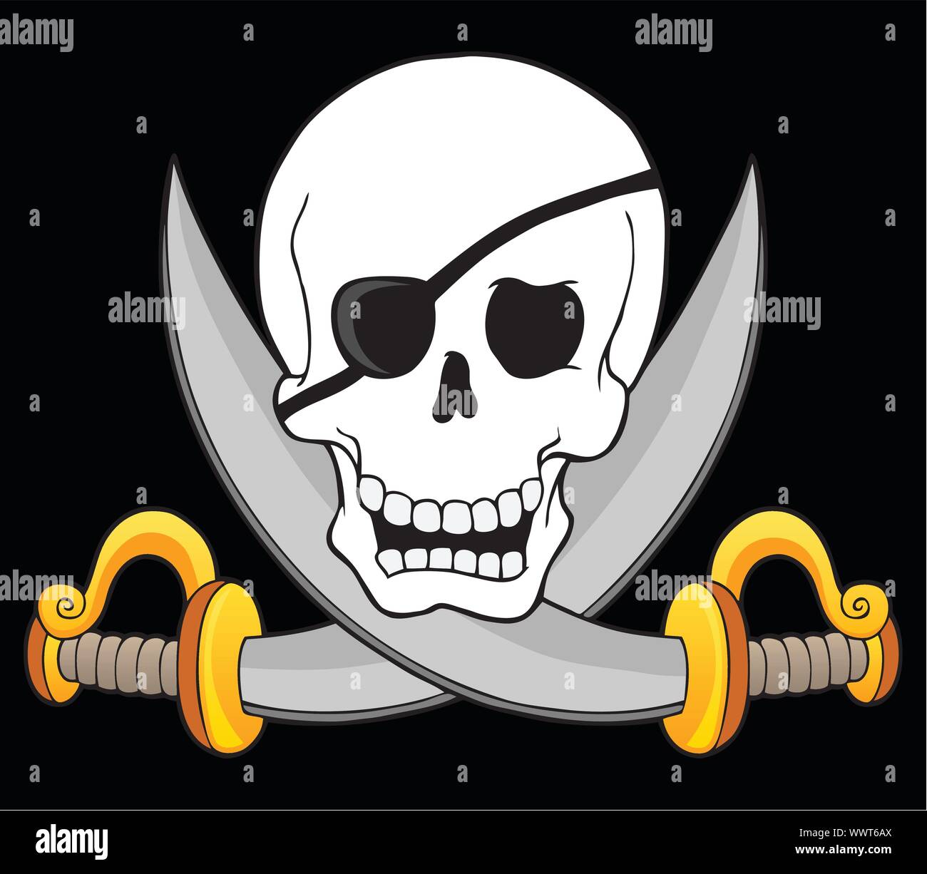 Pirate skull Thema 3 Stock Vektor