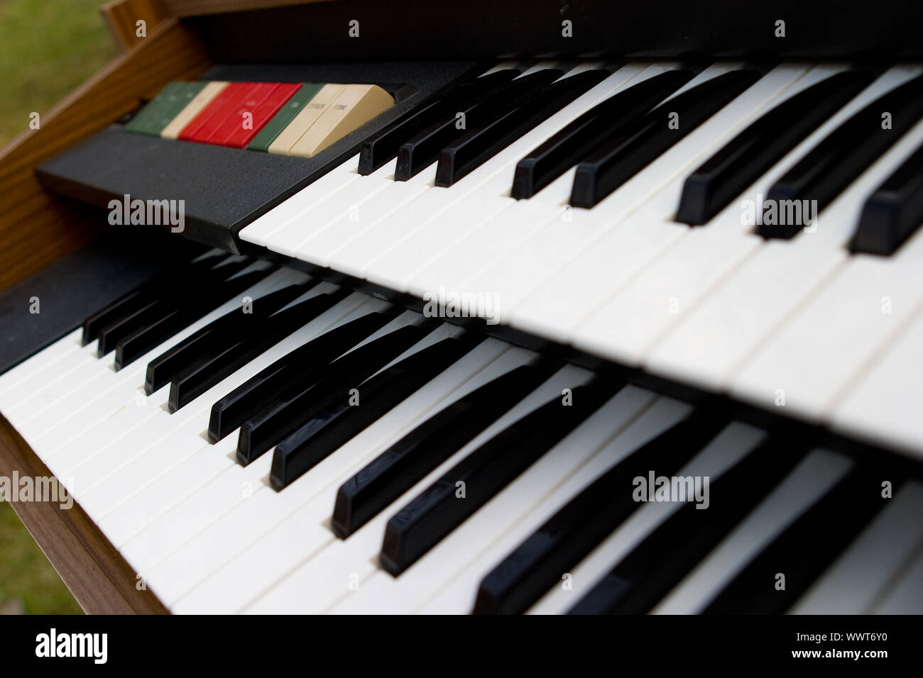 Retro Orgel Tasten Stockfoto