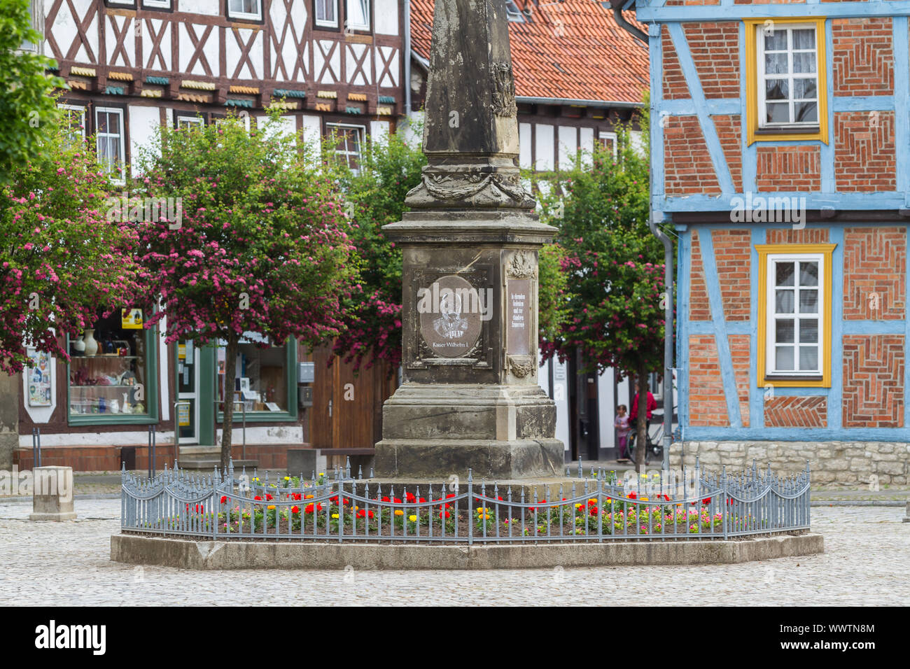 Wegeleben Blick auf die Stadt Stockfoto