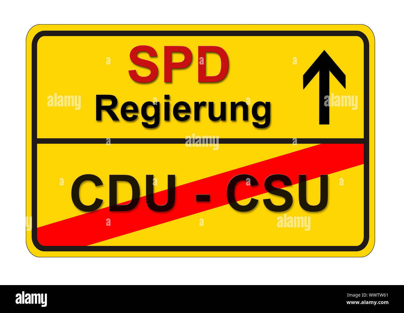 Ortsschild für die Bundestagswahl 2017 der SPD Stockfoto