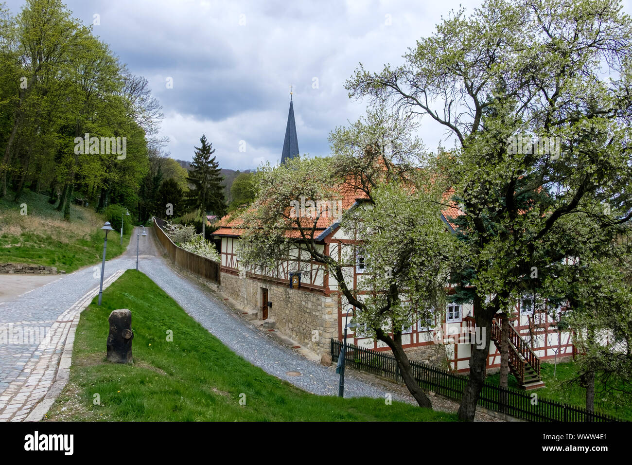 Blick auf die Stadt Blankenburg im Harz Stockfoto