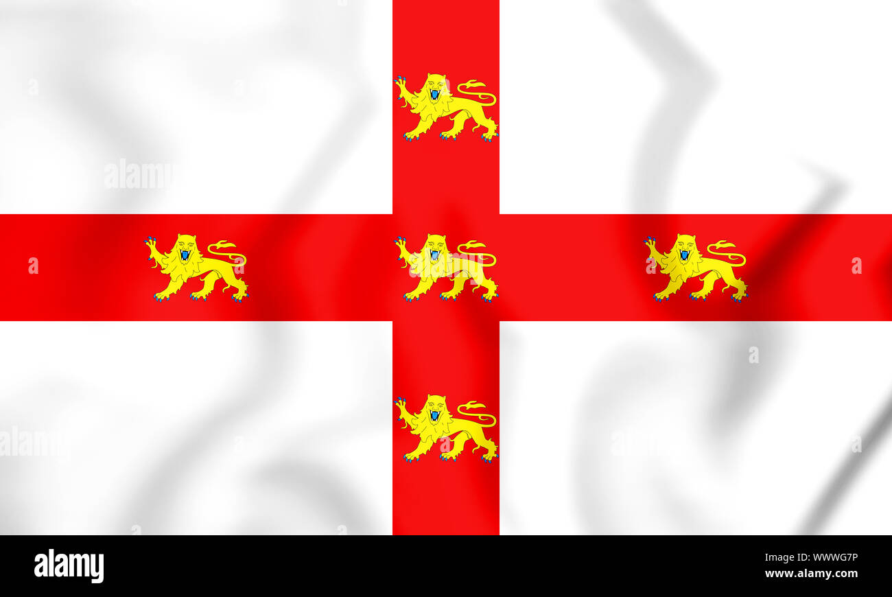 3D Flagge von York (North Yorkshire), England. 3D Illustration. Stockfoto