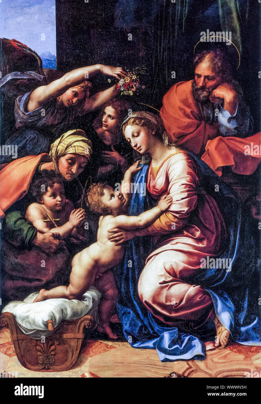Raphael, der Heiligen Familie von Franz I., Malerei, 1518 Stockfoto