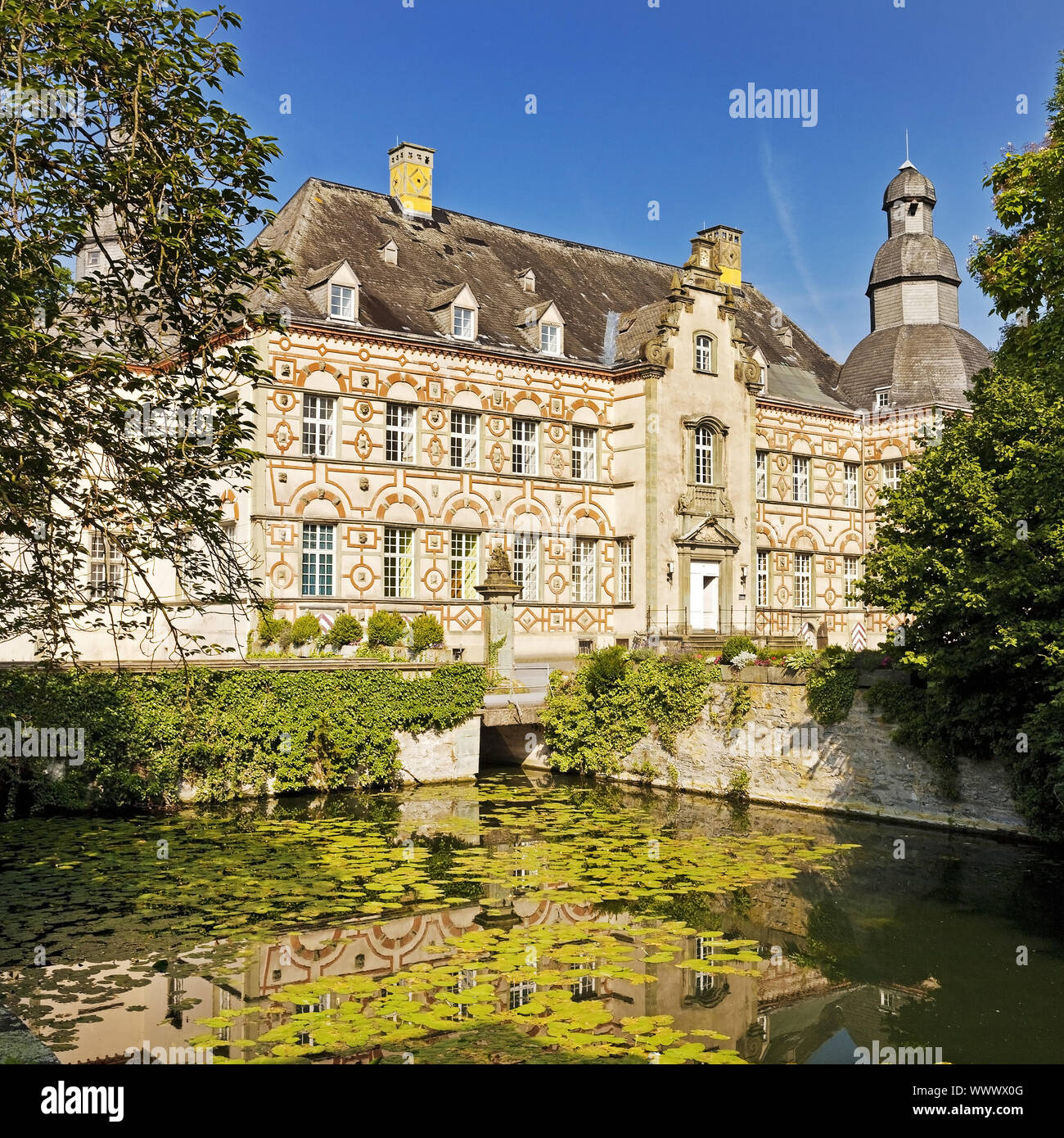 Schloss Overhagen, Lippstadt, Nordrhein-Westfalen, Deutschland, Europa Stockfoto