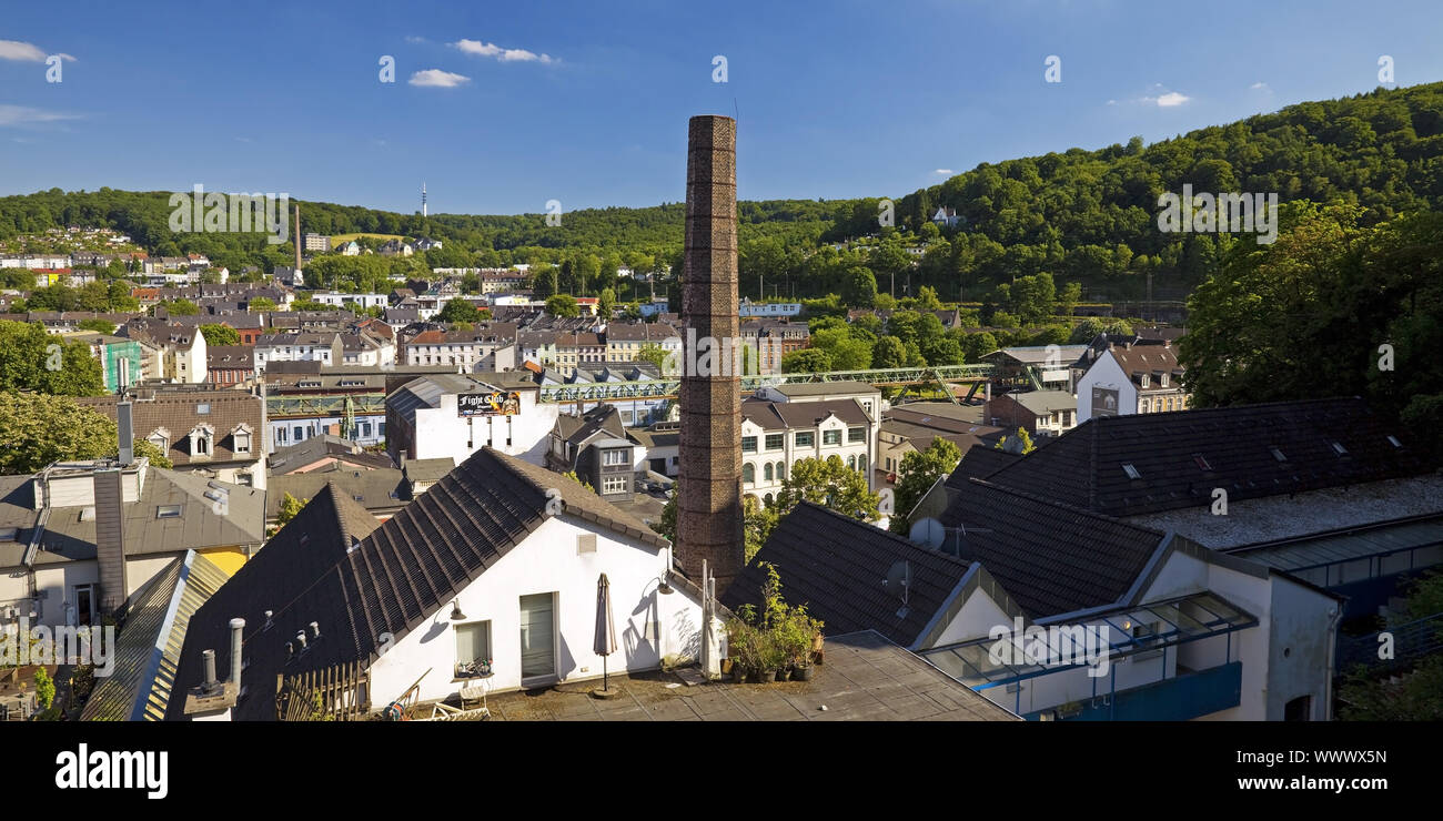 Stadtbild von Bezirk Elberfeld, Wuppertal, Bergisches Land, Nordrhein-Westfalen, Deutschland, Europa Stockfoto