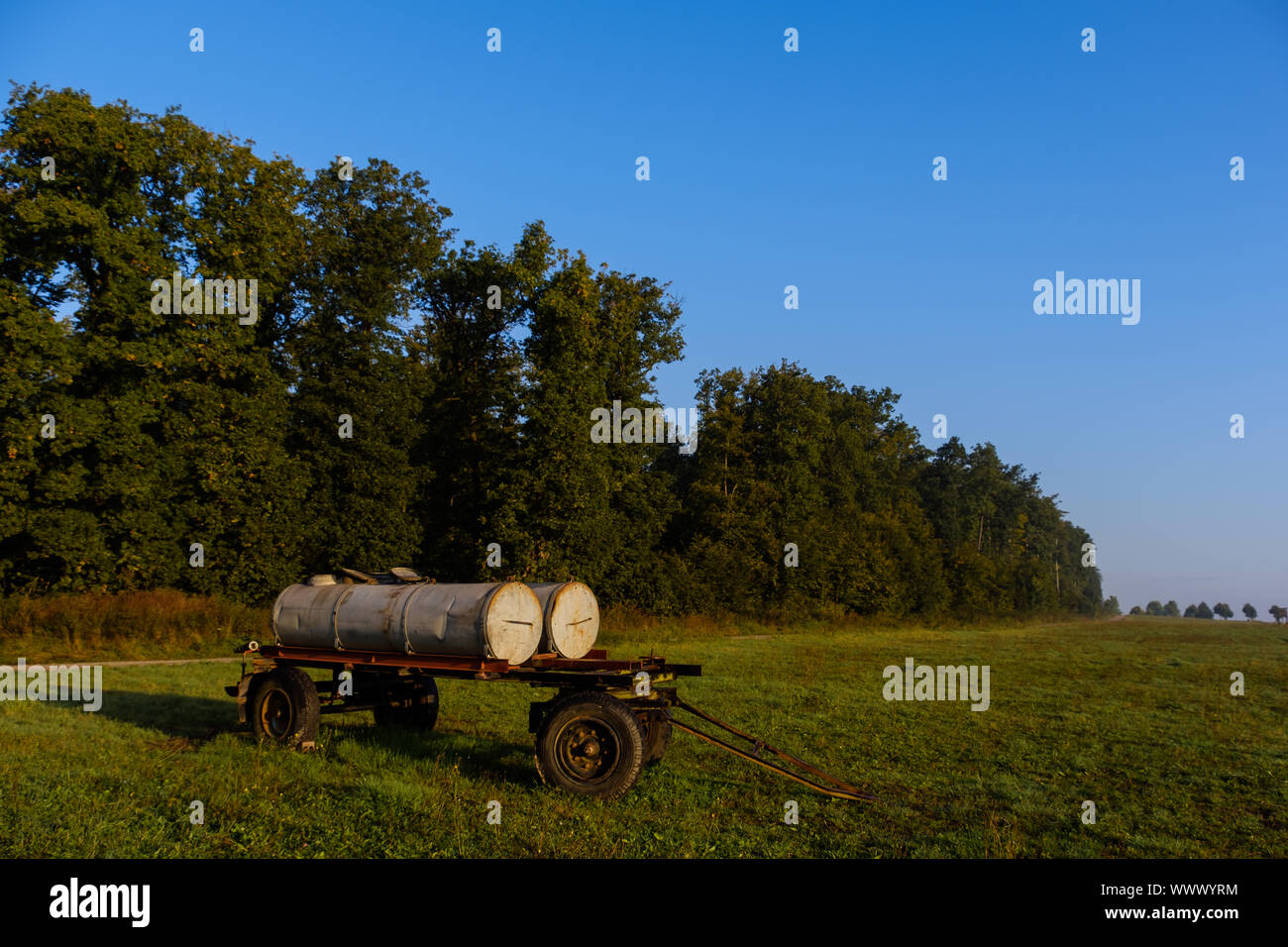 Wasser wagen für die Versorgung des Rinderbestands Stockfoto