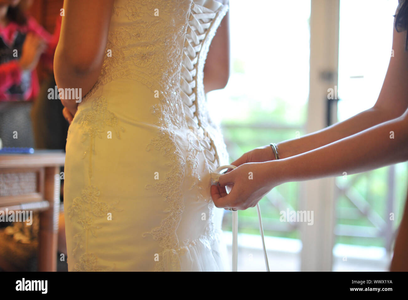 Hochzeit, Brautkleid, Stockfoto