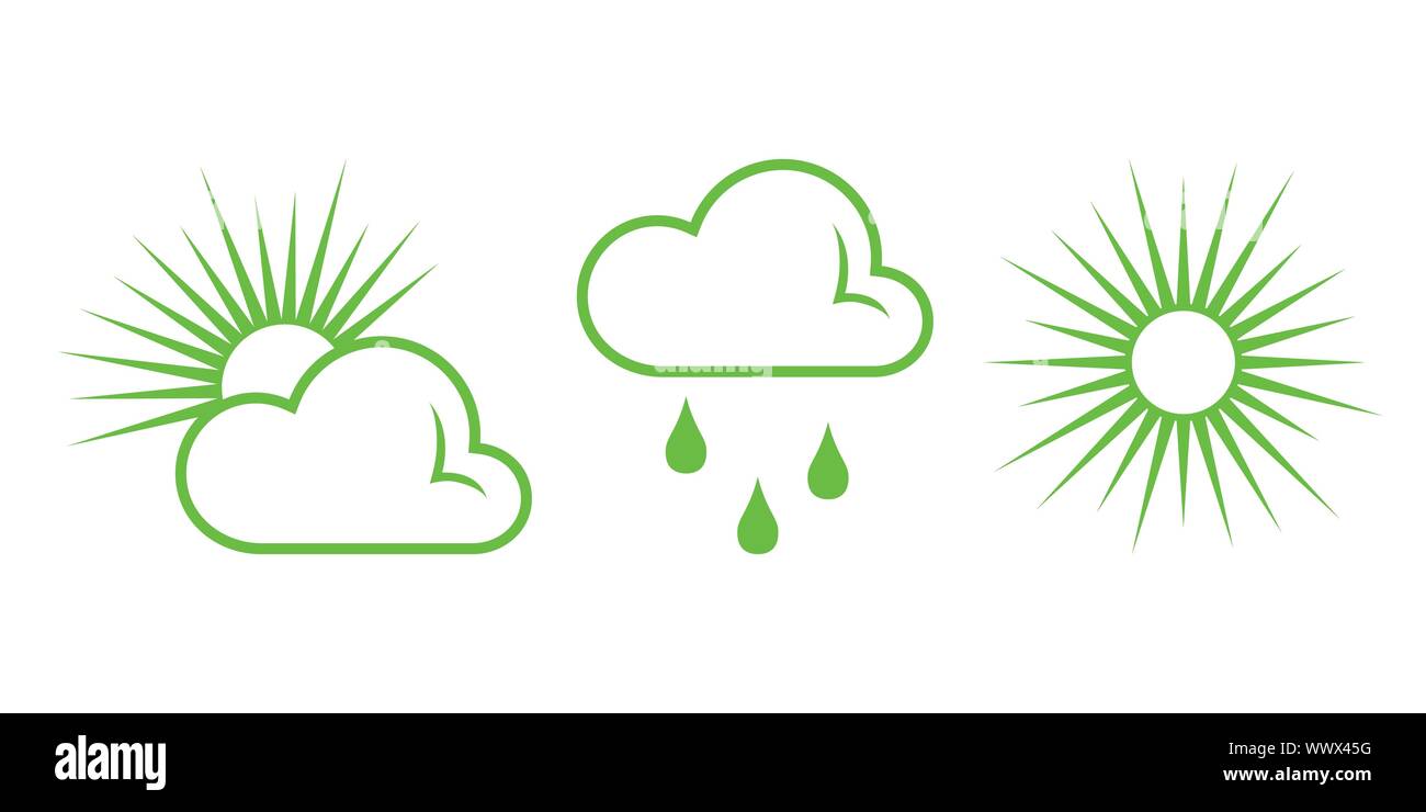 Grüne Natur Symbole. Teil 8 - Wetter Stock Vektor