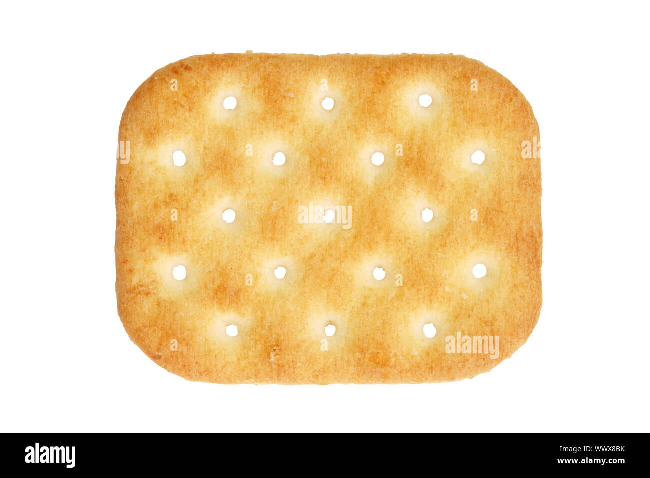 Eine salzige Cracker isoliert auf weiss Stockfoto