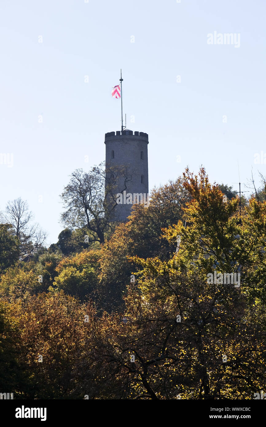 Turm der Burg Sparrenburg, Bielefeld, Ostwestfalen, NRW, Deutschland, Europa Stockfoto
