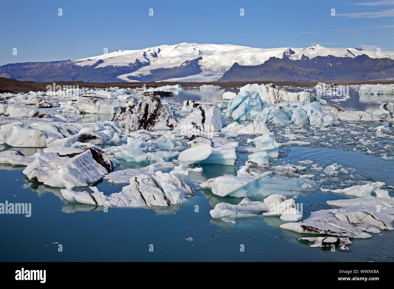 Gletscherlagune Joekulsarlon, Nationalpark Vatnajoekull, Osten Island, Island, Europa Stockfoto
