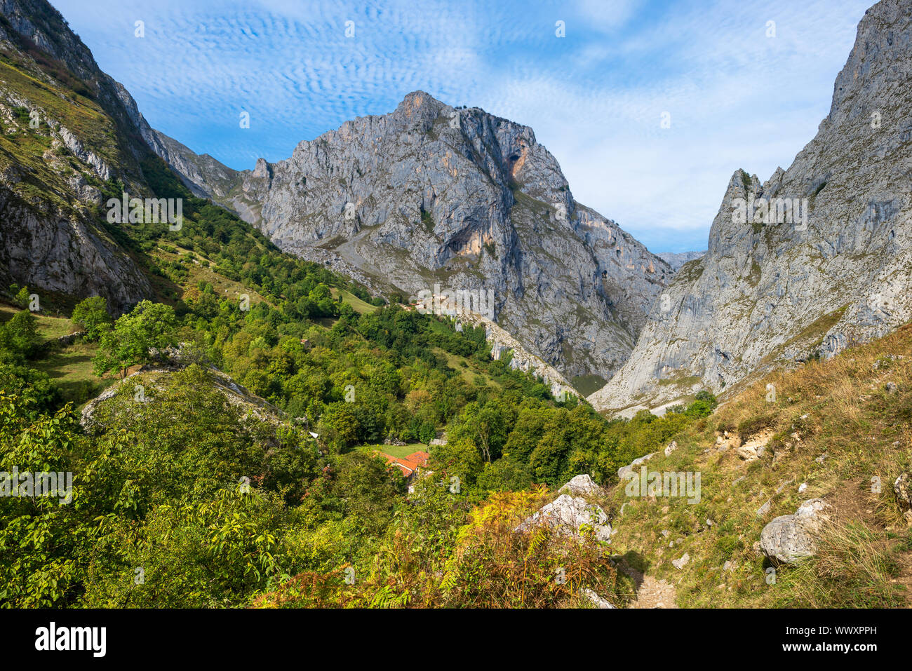 Die berühmten Berge Los Picos de Europa" im Norden Spaniens Stockfoto