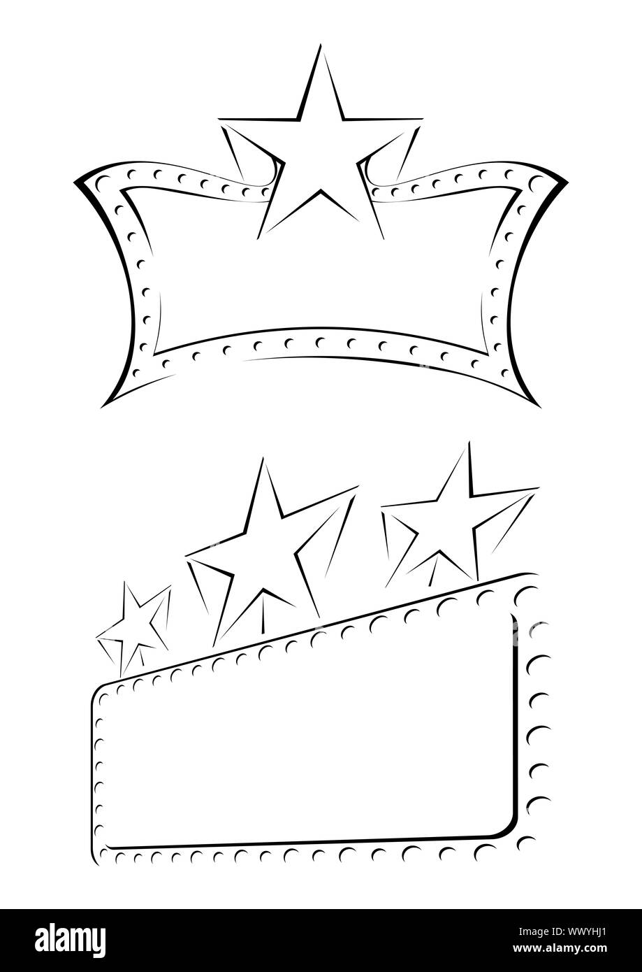 Neon auf Skizze Stockfoto