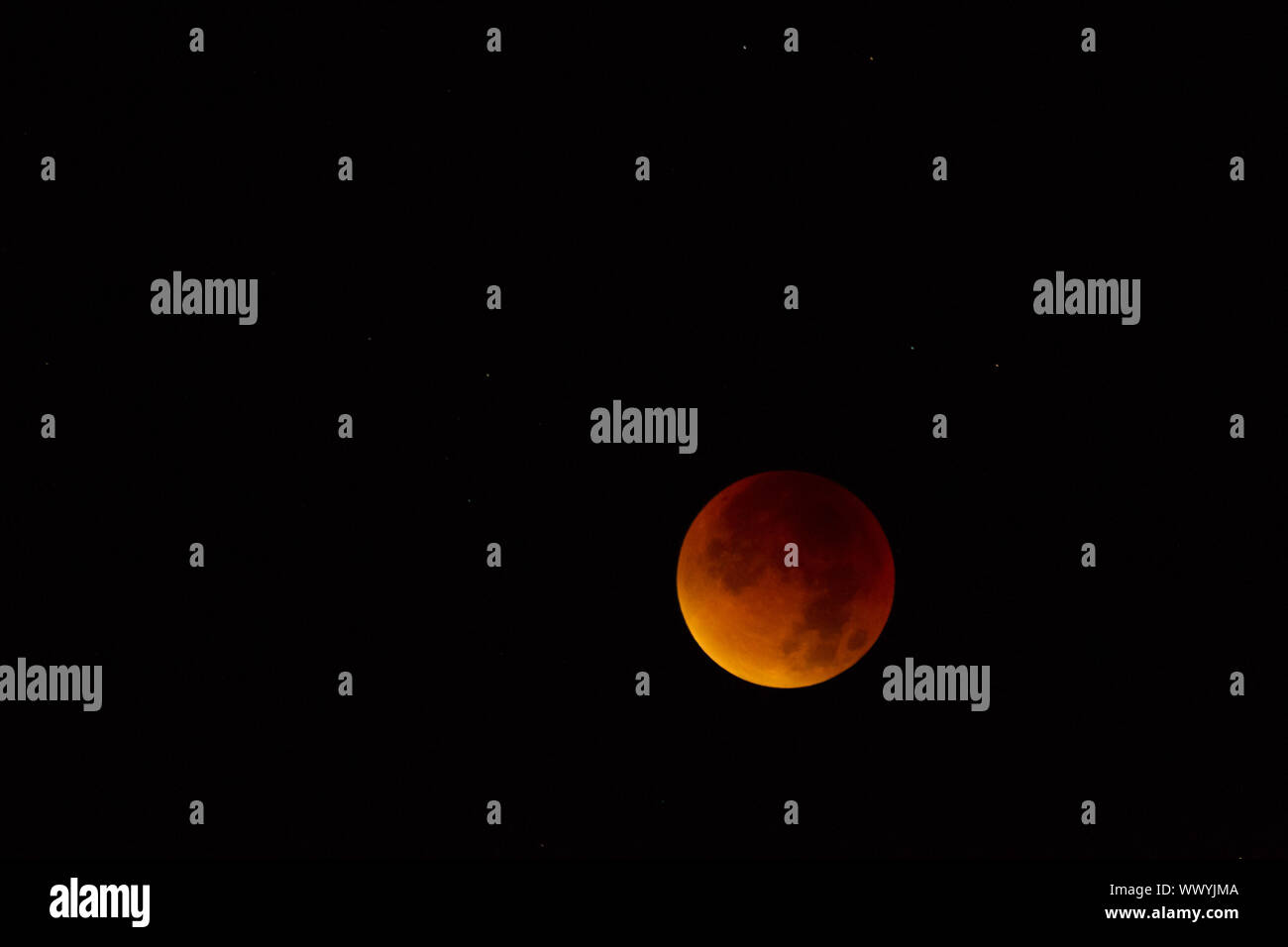 Mondfinsternis September 2015 Blut Mond supermond Stockfoto