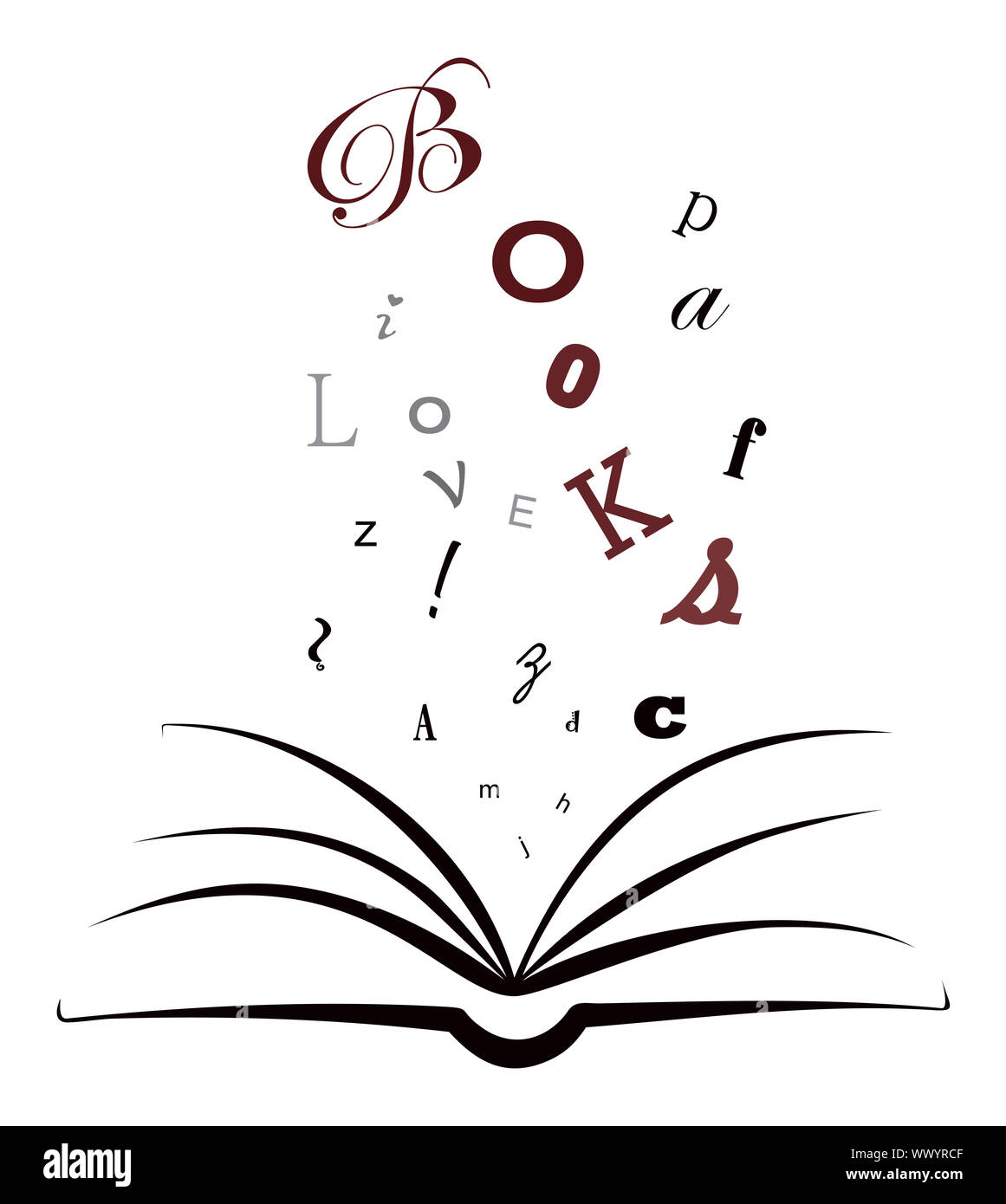 Ich liebe Bücher Stockfoto