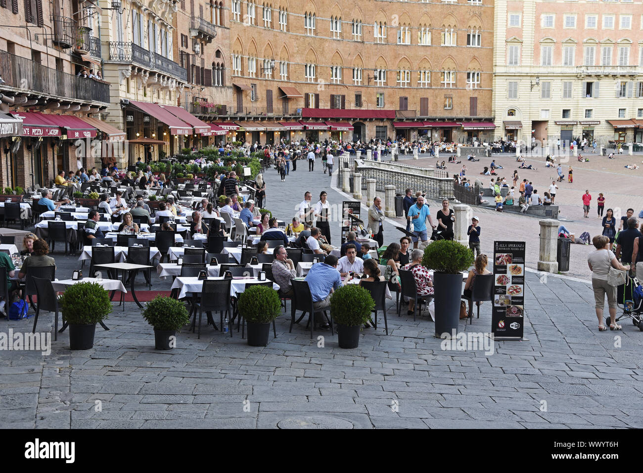 Piazza del Campo, Quadrat, Siena, Toskana, Italien, Europa Stockfoto