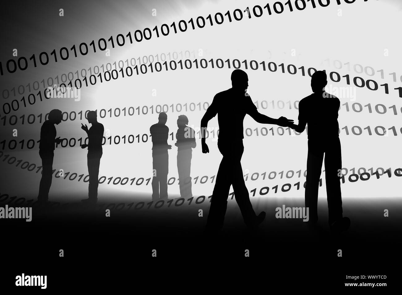 Cyberspace Hand Schlange im Licht 3D-Konzept des Erfolgs Stockfoto