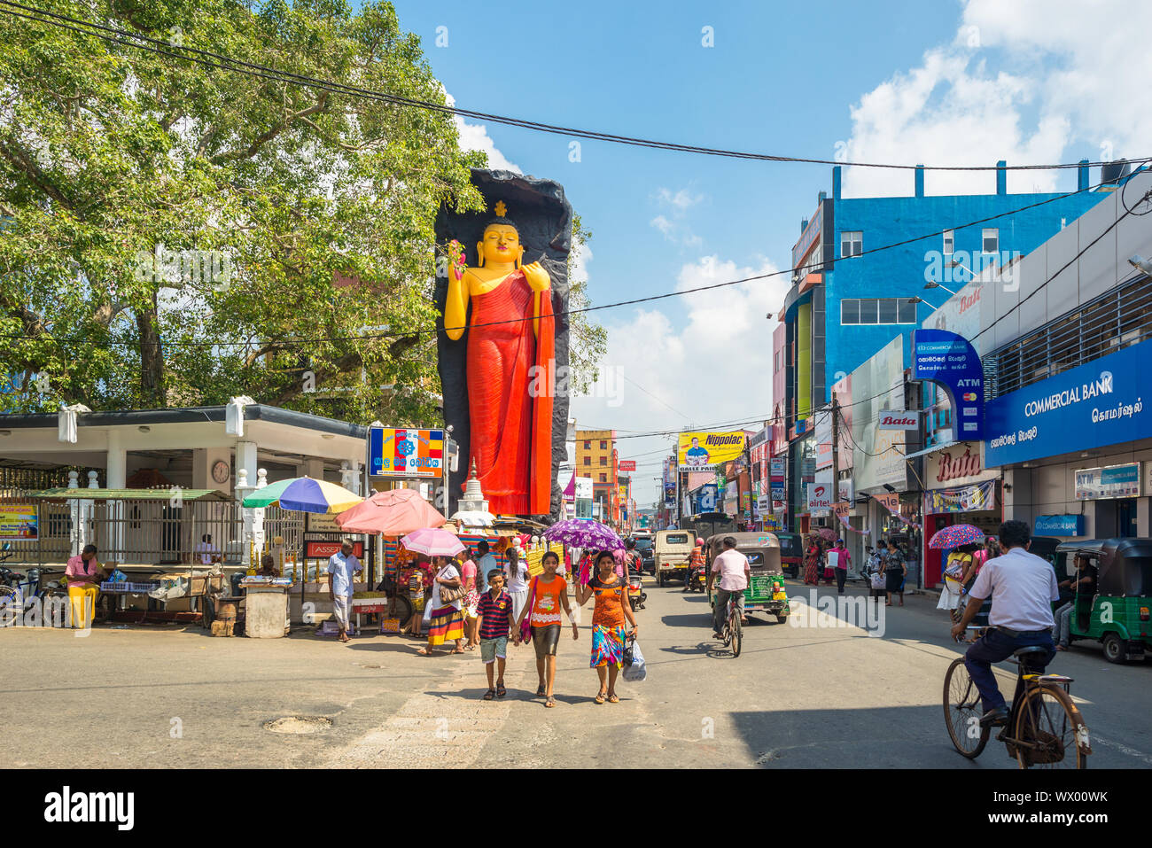 Main Street in der Stadt Galle im Süden Sri Lankas Stockfoto