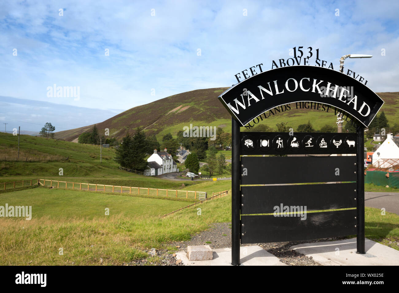 Wanlockhead das höchste Dorf in Schottland und im Vereinigten Königreich bei 1531 Fuß über Meeresspiegel Stockfoto