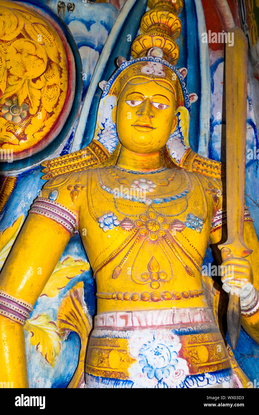 Wandbilder und Skulpturen in Ambalangoda für Anbetung der Leben von Buddha Stockfoto