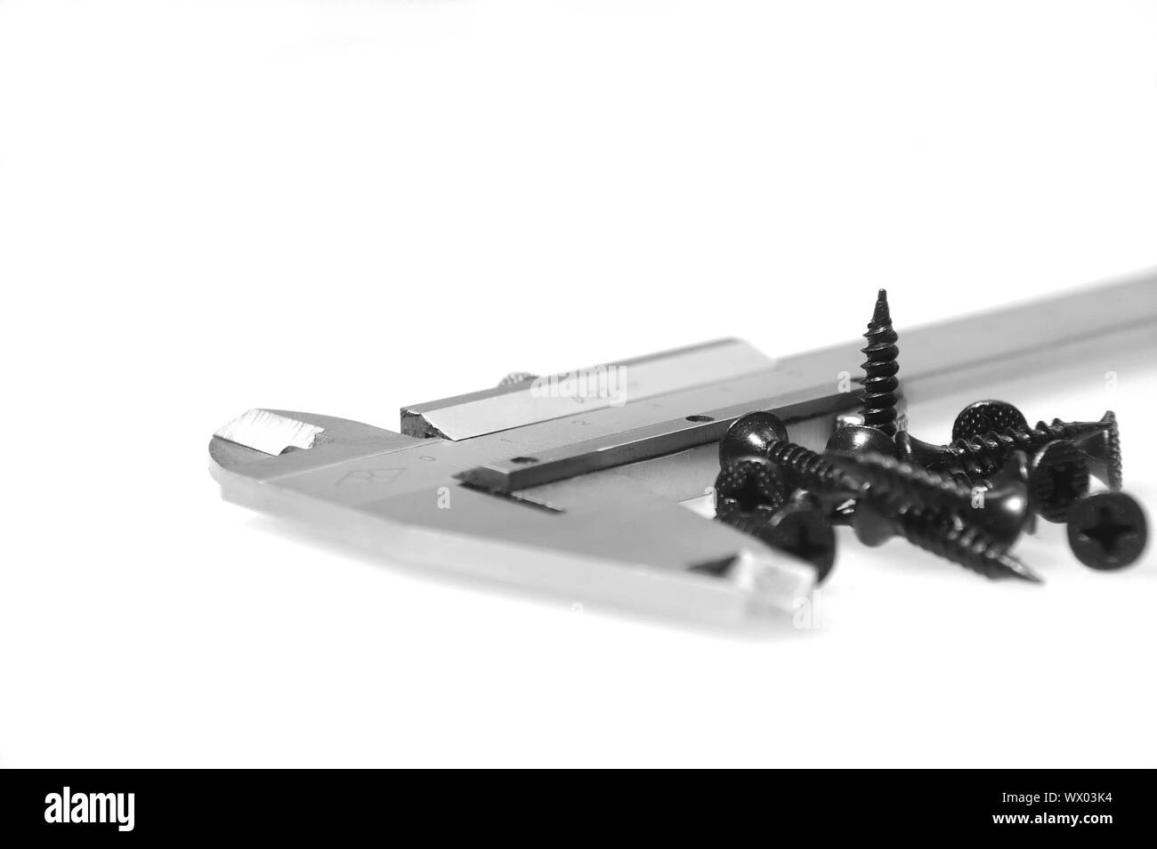 Präzision Bremssattel mit Schrauben auf whitw Hintergrund Stockfoto