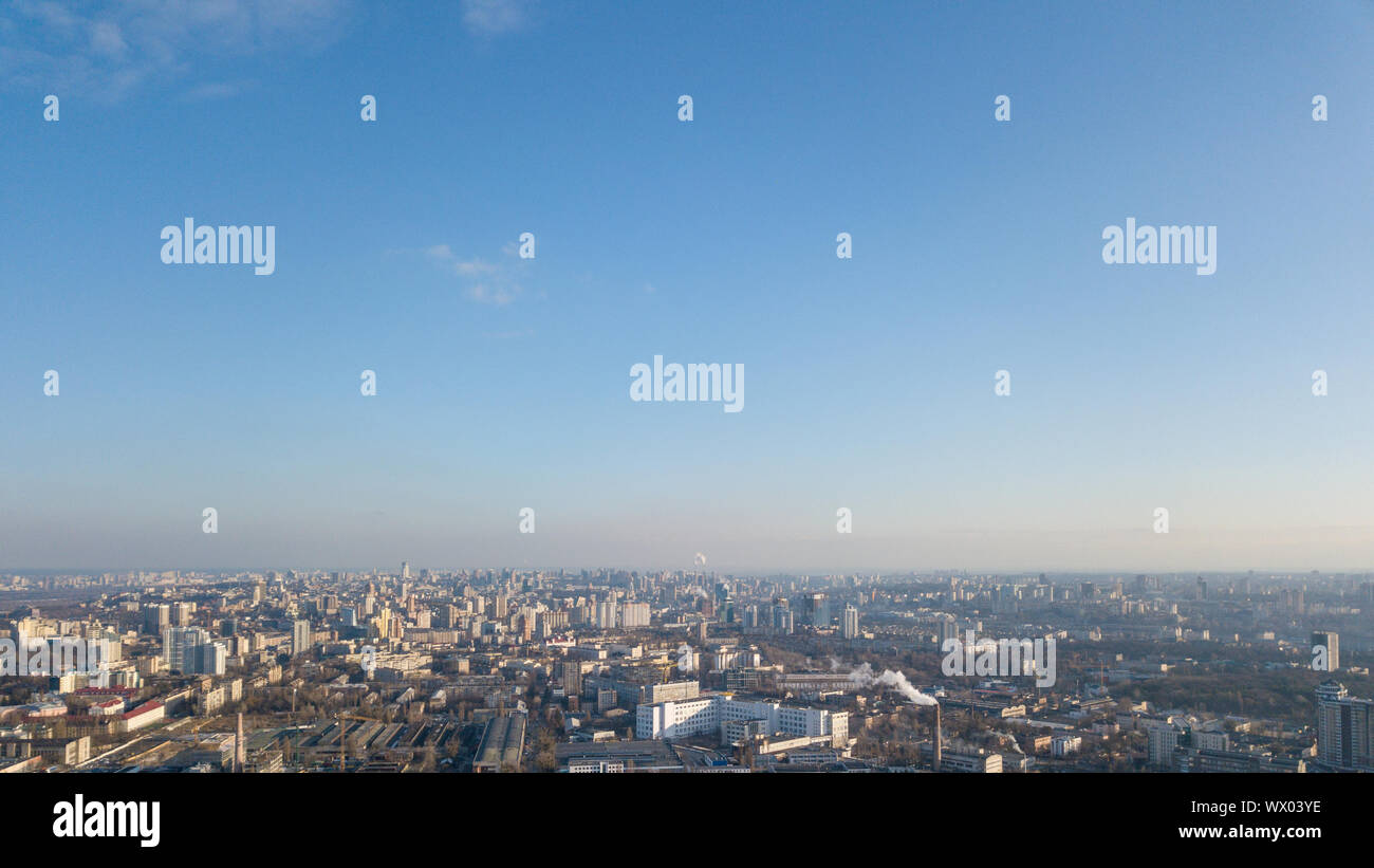 Aus Sicht eines Birds auf der Stadt Kiew, Dorogozhychi Bezirk Stockfoto
