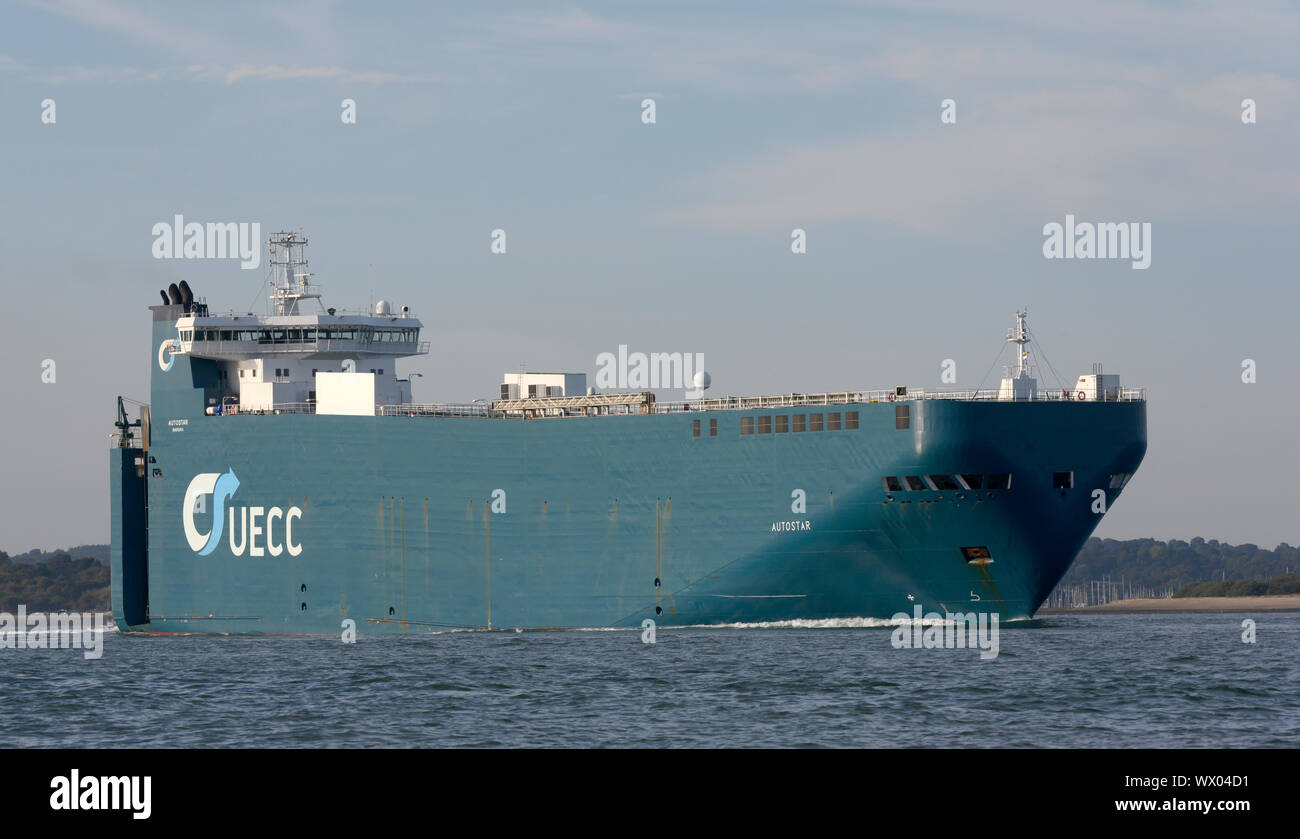 MV Autostar ein Fahrzeuge carrier Frachtschiff, Southampton, Hampshire, England, Großbritannien Stockfoto