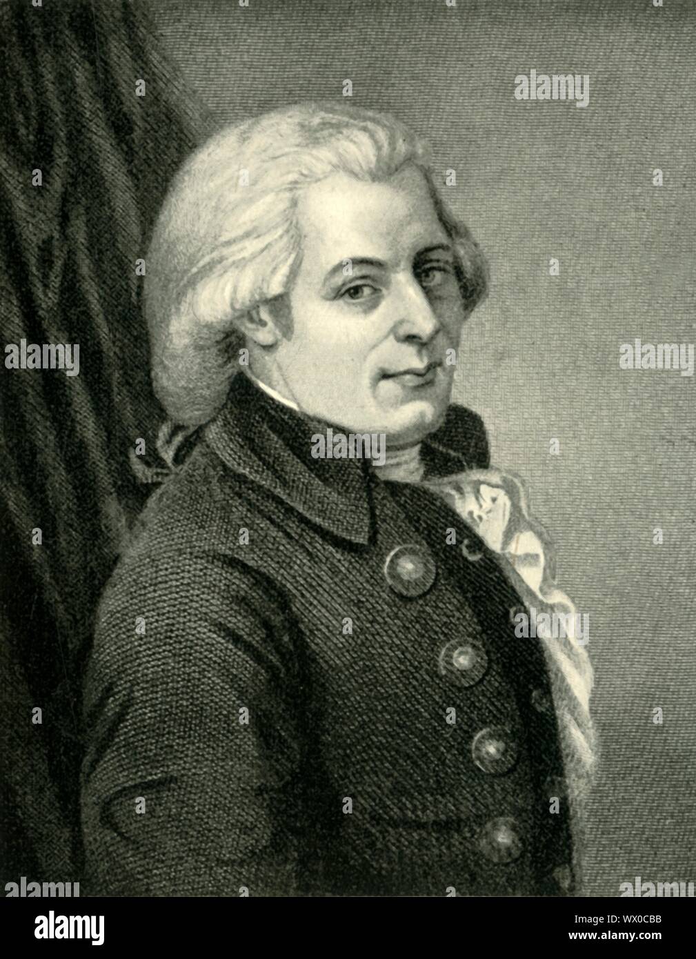 Mozart, c 1777, (1907). Porträt der österreichische Komponist Wolfgang Amadeus Mozart (1756-1791) nach einem Arbeit c 1777 von Johann Heinrich Tischbein (1722-1789) in das Österreichische Theatermuseum, Wien. Von "Story-Lives Musikern", die von F.J. Rowbotham. [Wells Gardner, Darton &Amp; Co. Ltd, London, 1907] Stockfoto