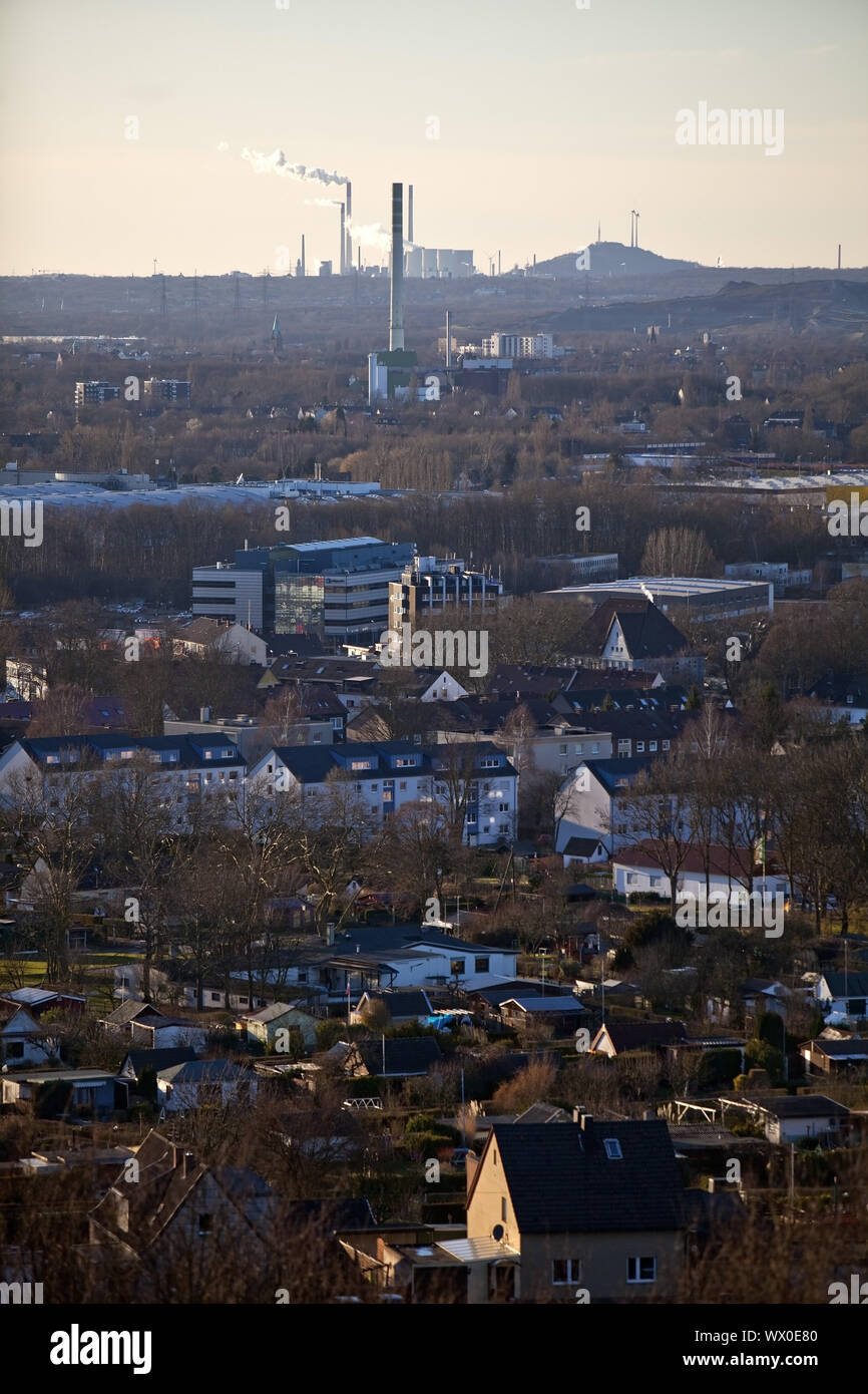 Blick vom Tippelsberg in Bochum die sockpile Scholven in Gelsenkirchen, Deutschland, Europa Stockfoto