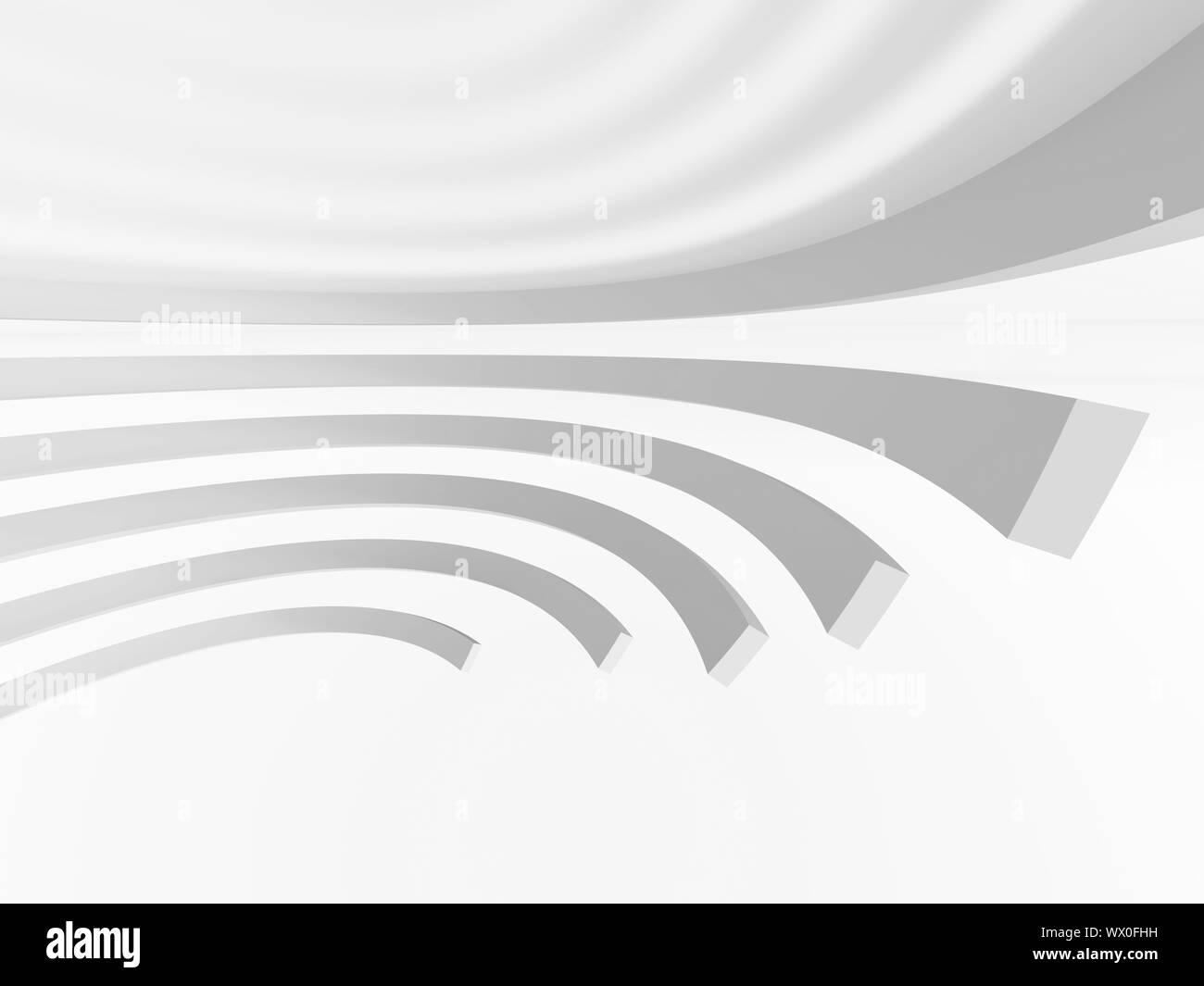 3d-Abbildung: Weiße abstrakt Architektur Hintergrund Stockfoto