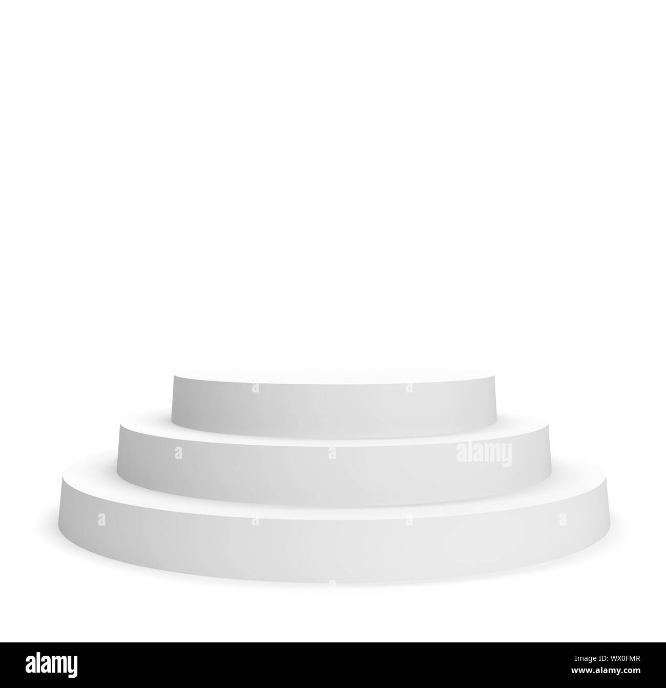 3D-Darstellung der Podium isoliert auf weißem Hintergrund Stockfoto