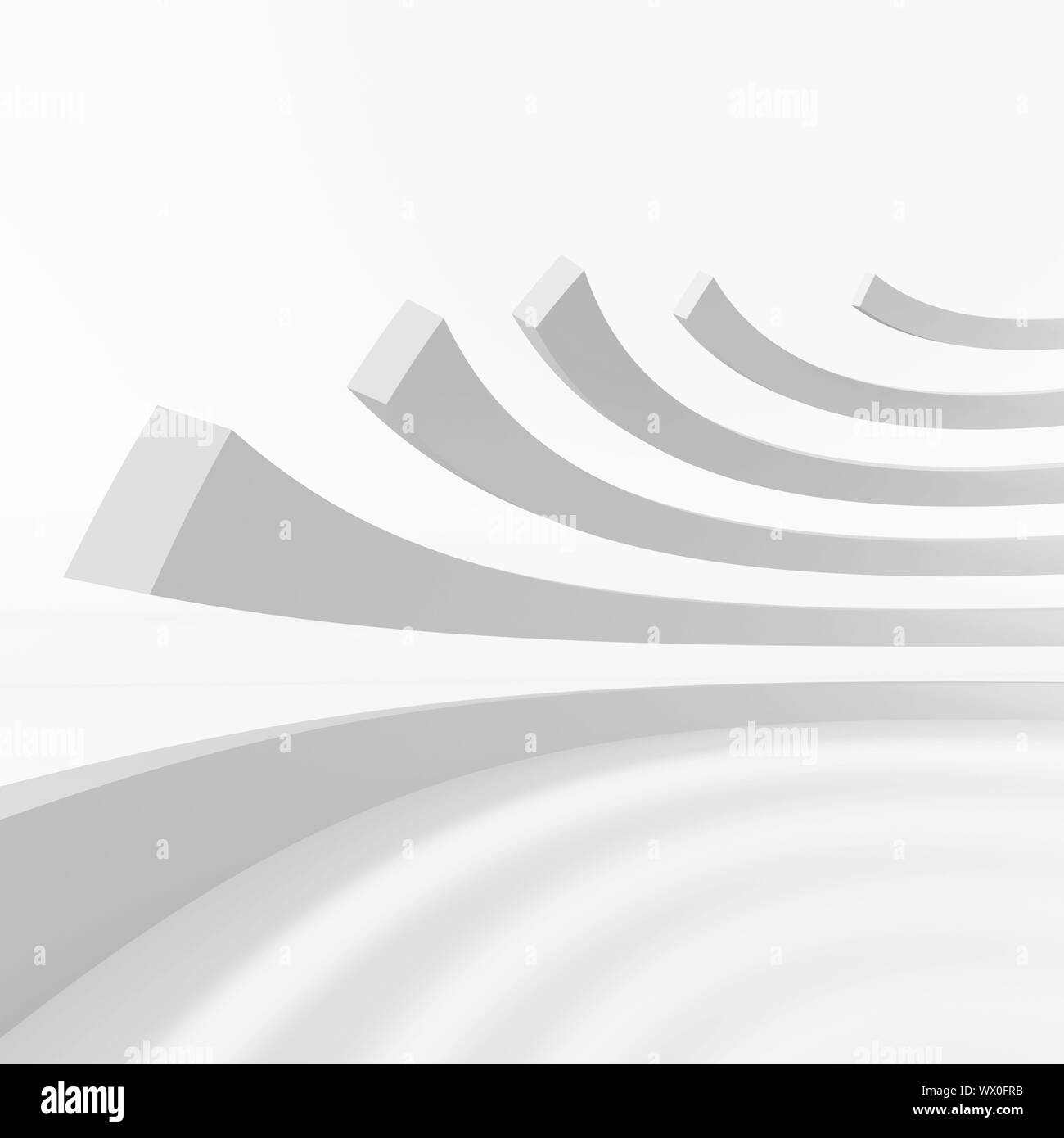 3d-Abbildung: Weiße abstrakt Architektur Hintergrund Stockfoto