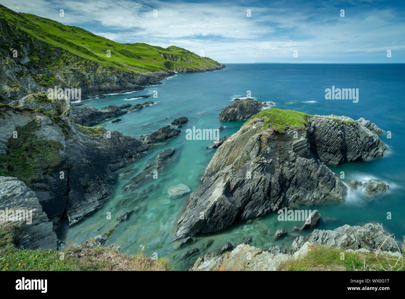 Robuste Devon Küste in der Nähe von Morte Point, North Devon, England, Vereinigtes Königreich, Europa Stockfoto