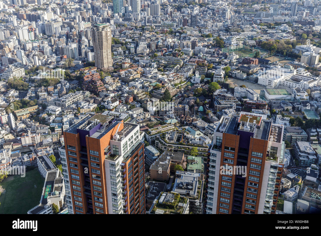 Auf einem Wohnviertel im Zentrum von Tokio, Japan, Asien Stockfoto
