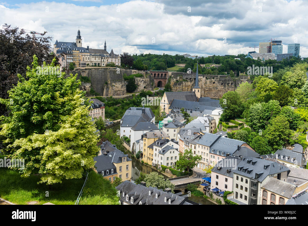 Blick über die Altstadt von Luxemburg, UNESCO-Weltkulturerbe, Luxemburg, Europa Stockfoto